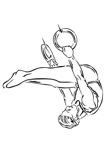 Gymnastic Ring Performance Coloring Page